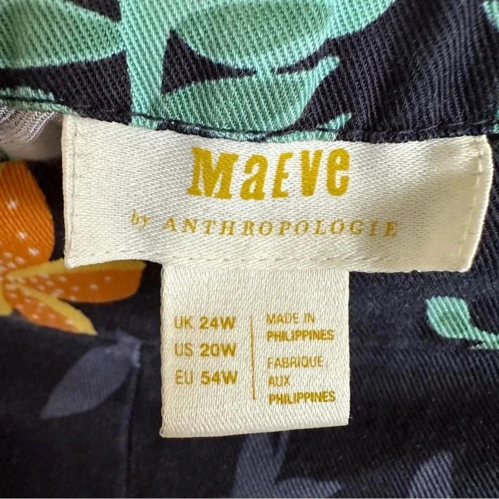 Anthropologie Maeve plus size 20W Escape‎ Printed Pants Pineapple Lemon Tropical